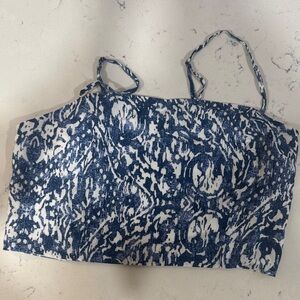 Abercrombie blue and white cropped tank size Medium